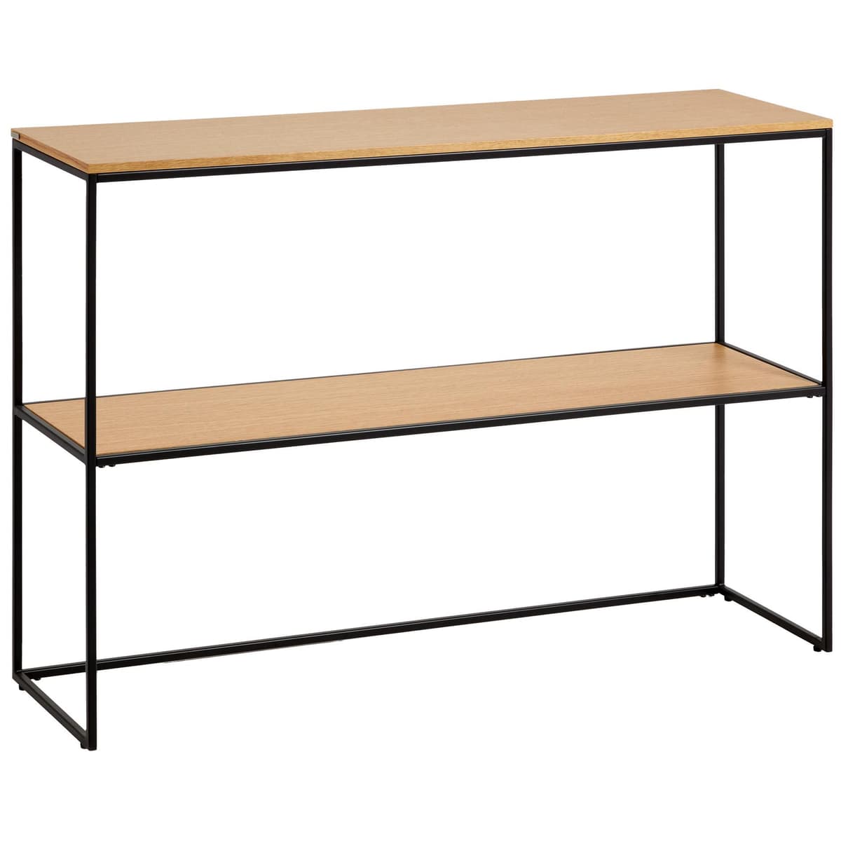 Kave Home Yoana Sidetable 120x80 Oak Veneer Black Metal