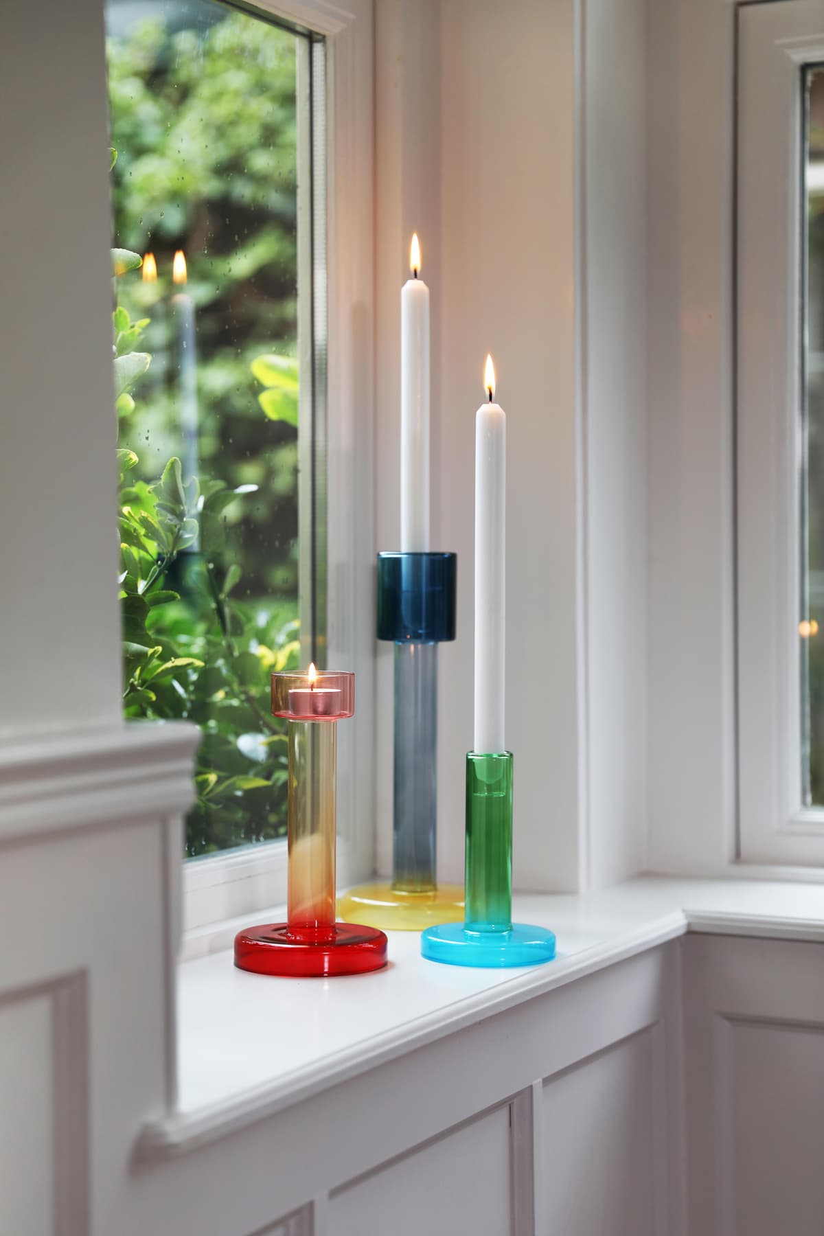 &klevering Bole Kandelaar L Blue/Yellow thumbnail 2