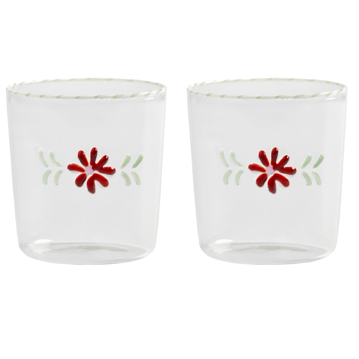 &klevering Flora Glas Set Van 2 Red