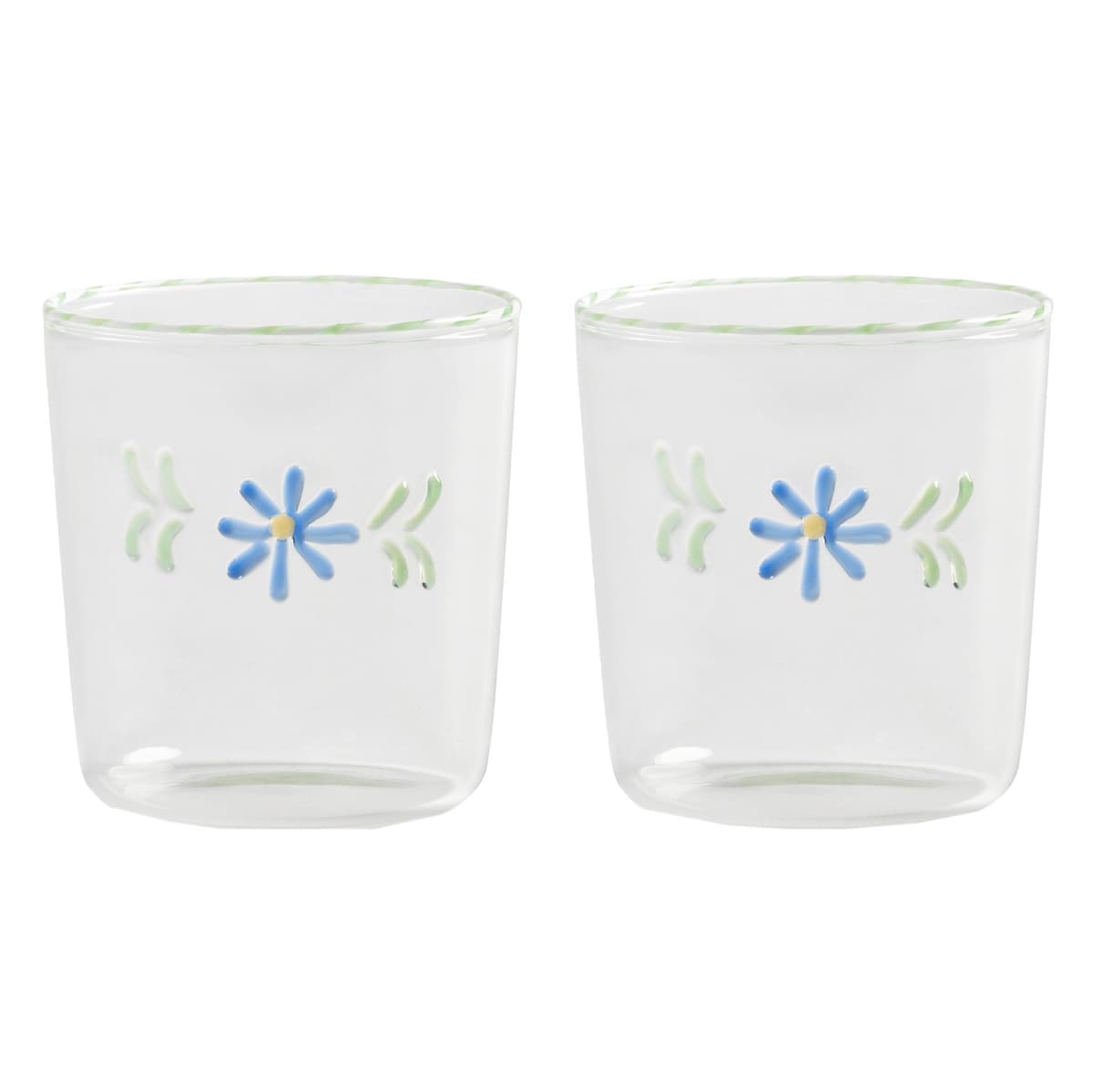 &klevering Flora Glas Set Van 2 Blue