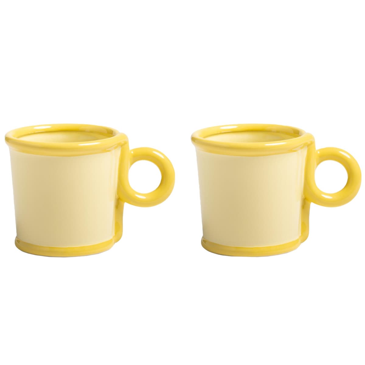 &klevering Loop Koffie Mok Set Van 2 Geel