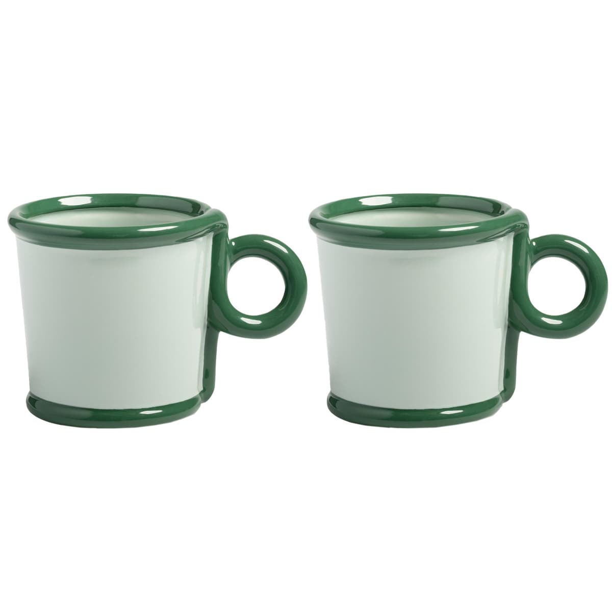&klevering Loop Koffie Mok Set Van 2 Groen