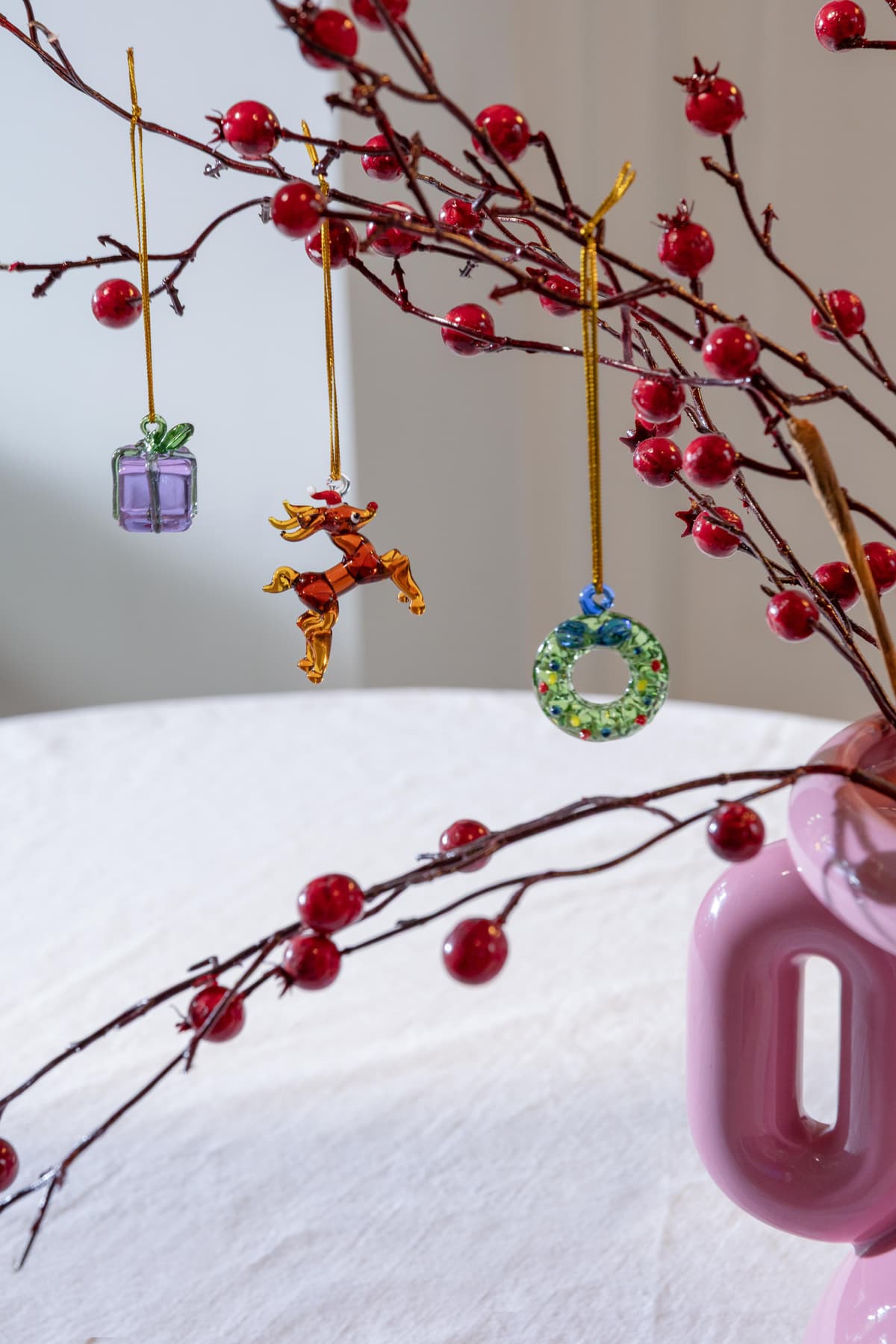 &klevering Merry Roodtbal Ornament Set Van 3 #1 thumbnail 3