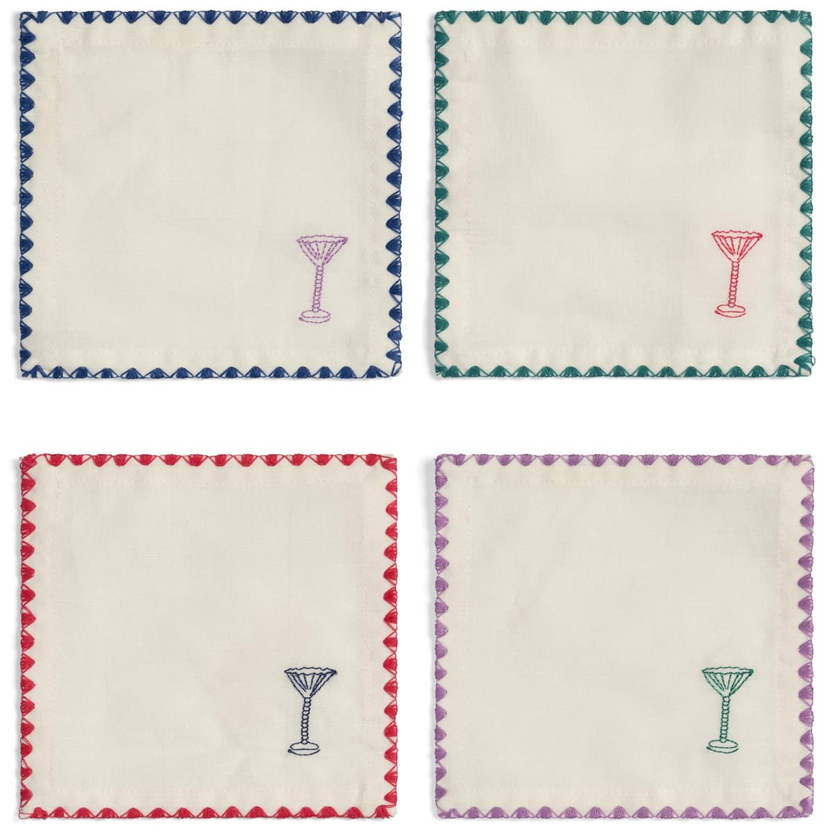 &klevering Zigzag Cocktail Servet Set Van 4