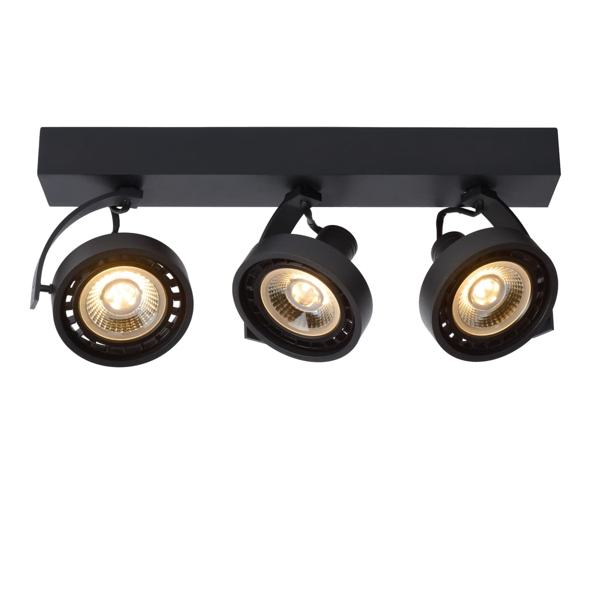 Lucide Dorian 3 Spot LED Dim To Warm Zwart