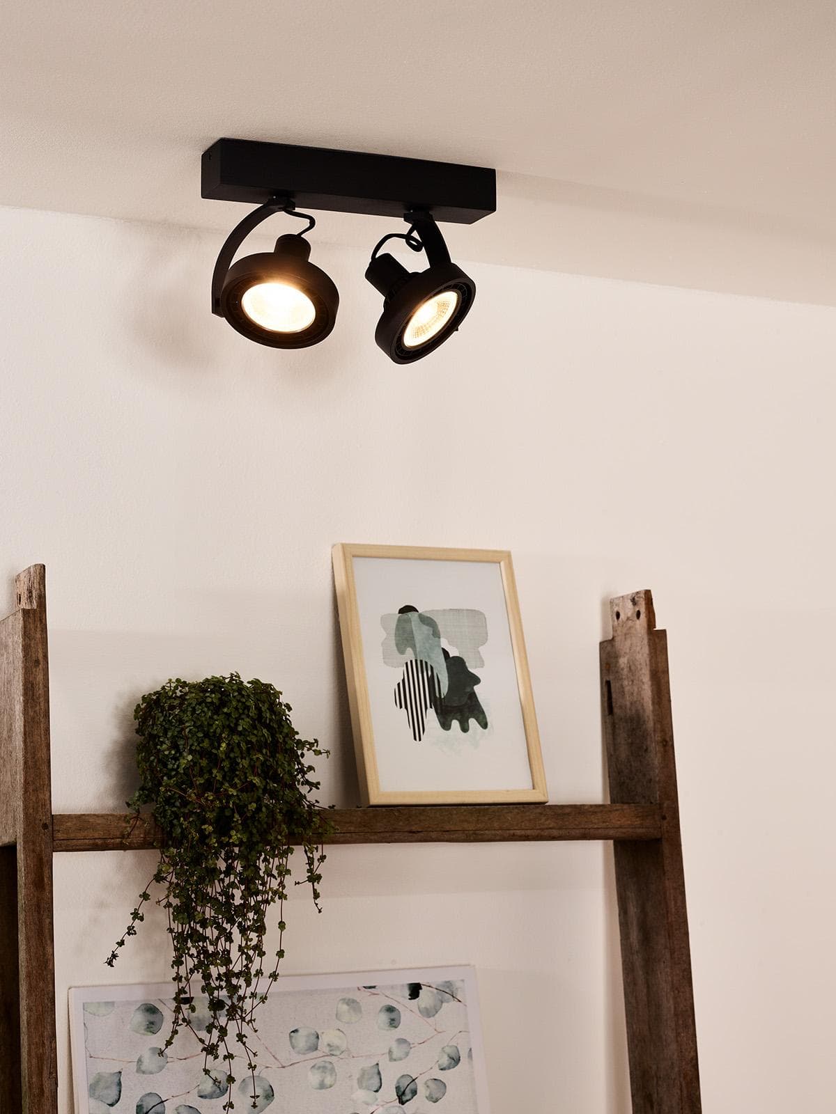 Lucide Dorian 2 Spot LED Dim To Warm Zwart thumbnail 2