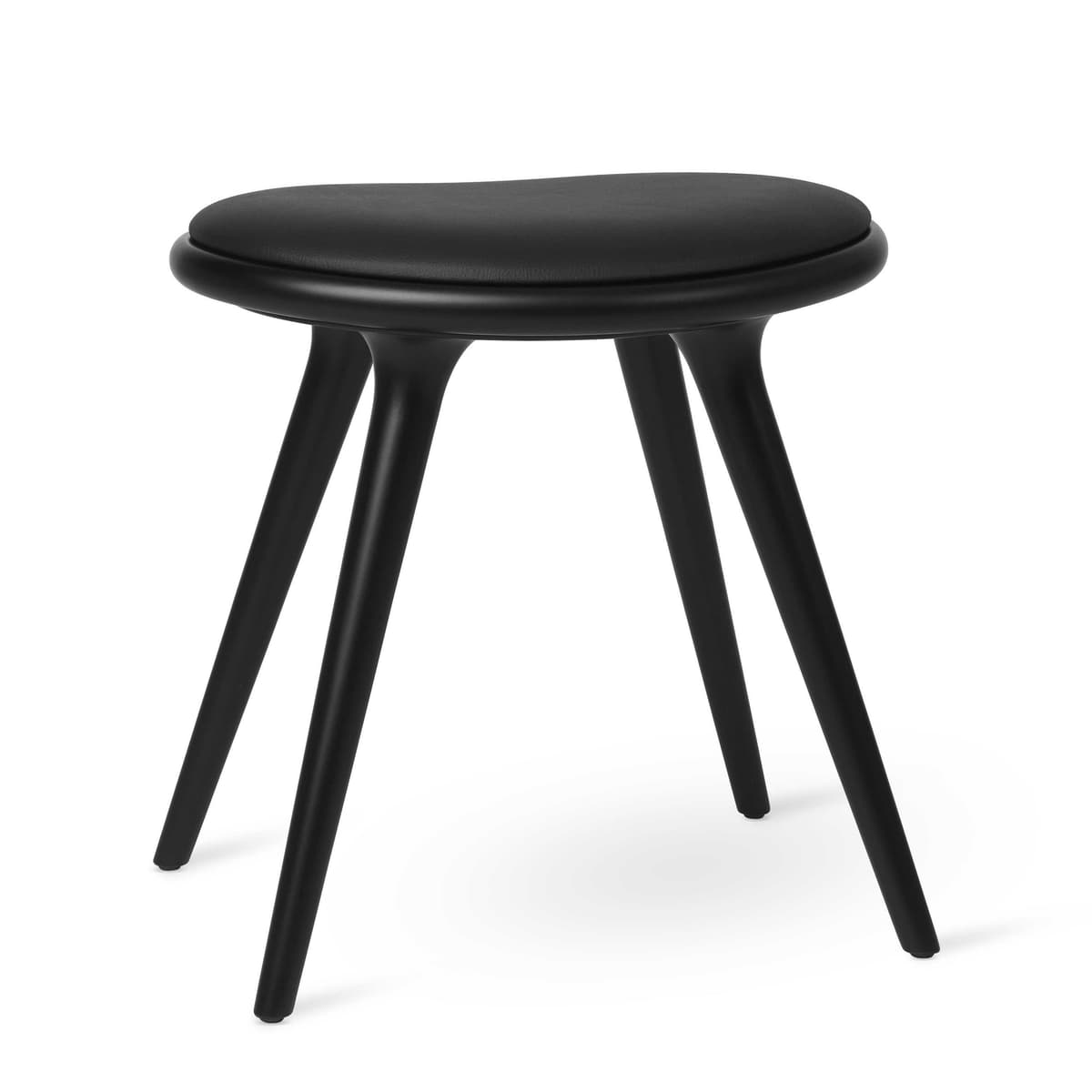 Mater Design Low Stool Kruk Zwart Beuken Zwart Leer