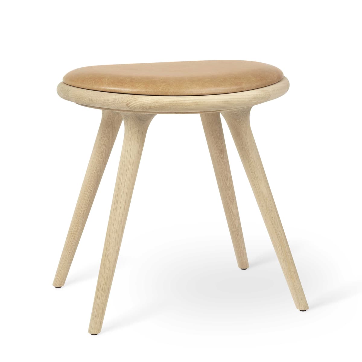 Mater Design Low Stool Kruk Naturel Eik Naturel Leer