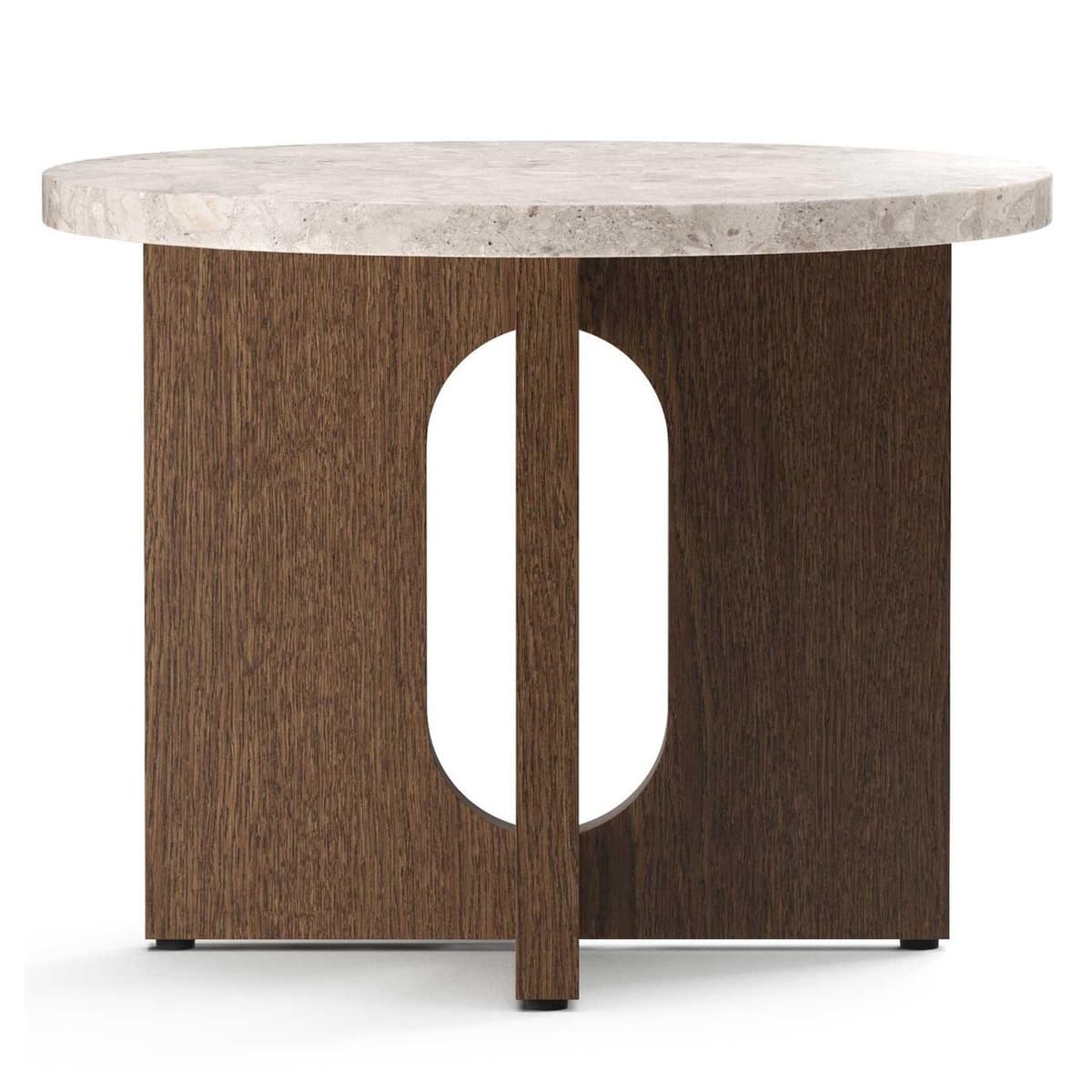 Audo Copenhagen Androgyne BijzettafelØ50 Donker Eiken Kunis Breccia Steen