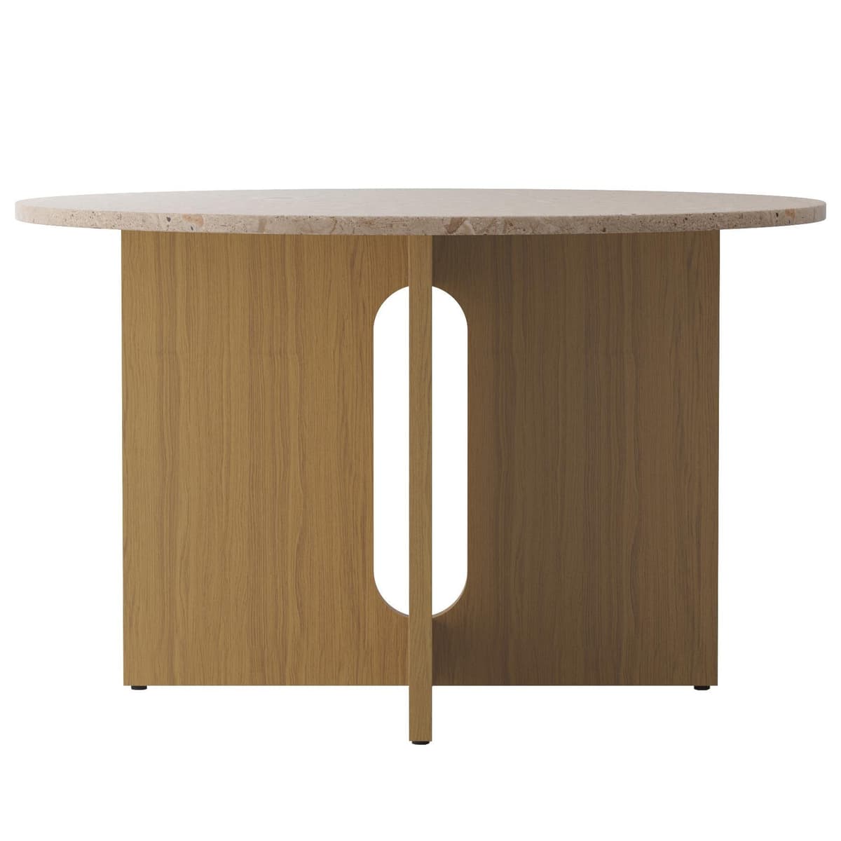 Audo Copenhagen Androgyne EettafelØ120 Naturel Eiken Kunis Breccia Steen