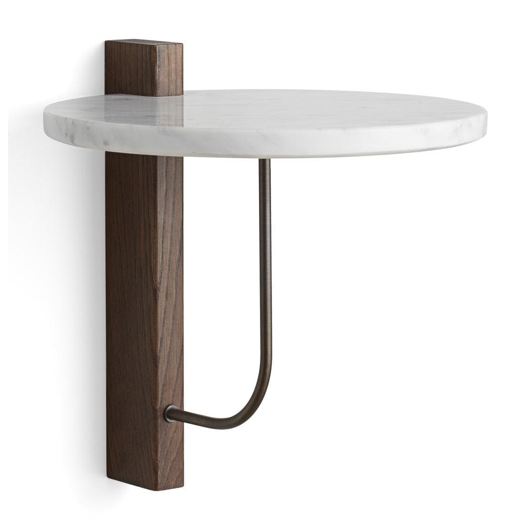 Audo Copenhagen Corbel Wandplank Donker Eiken/Carrara Marmer