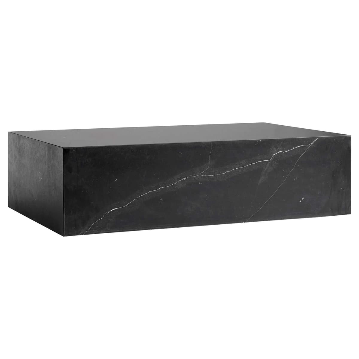 Audo Copenhagen Plinth Low Salontafel 60x100 Marquina Marmer Zwart