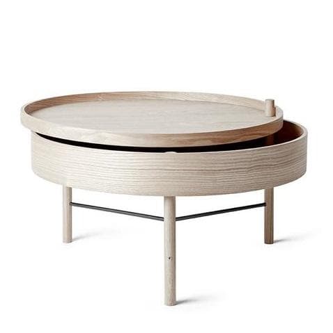 Audo Copenhagen Turning Salontafel Wit Eiken/chroom