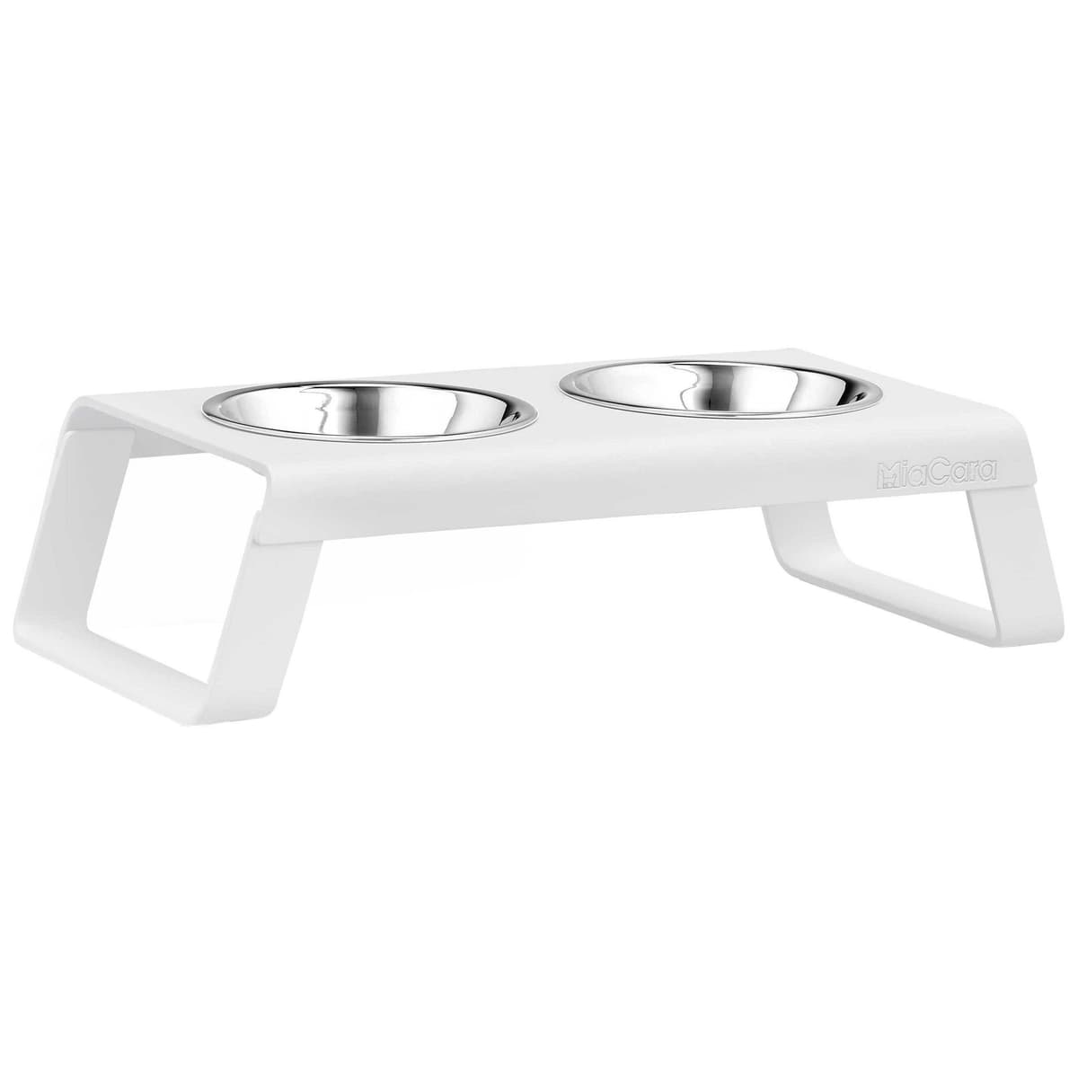 MiaCara Desco Kattenvoerbak Aluminium Wit