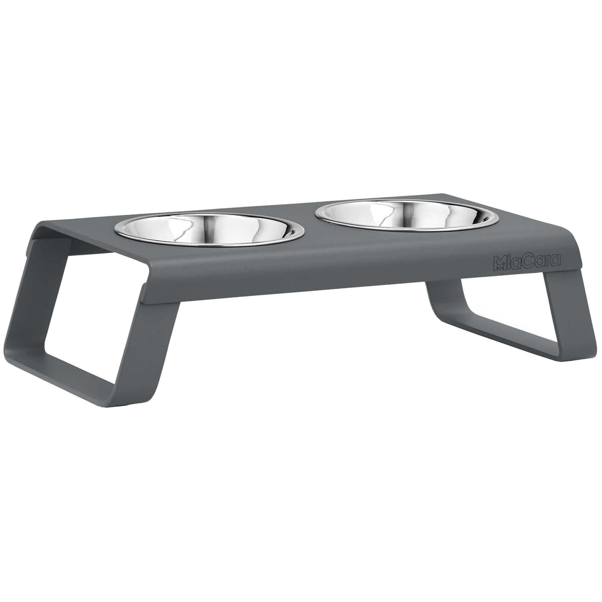 MiaCara Desco Kattenvoerbak Aluminium Grijs