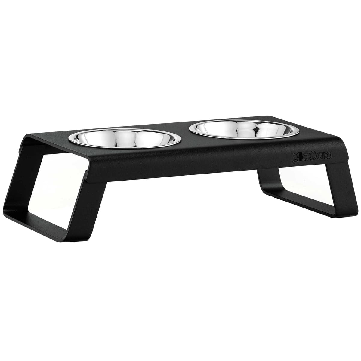 MiaCara Desco Kattenvoerbak Aluminium Zwart