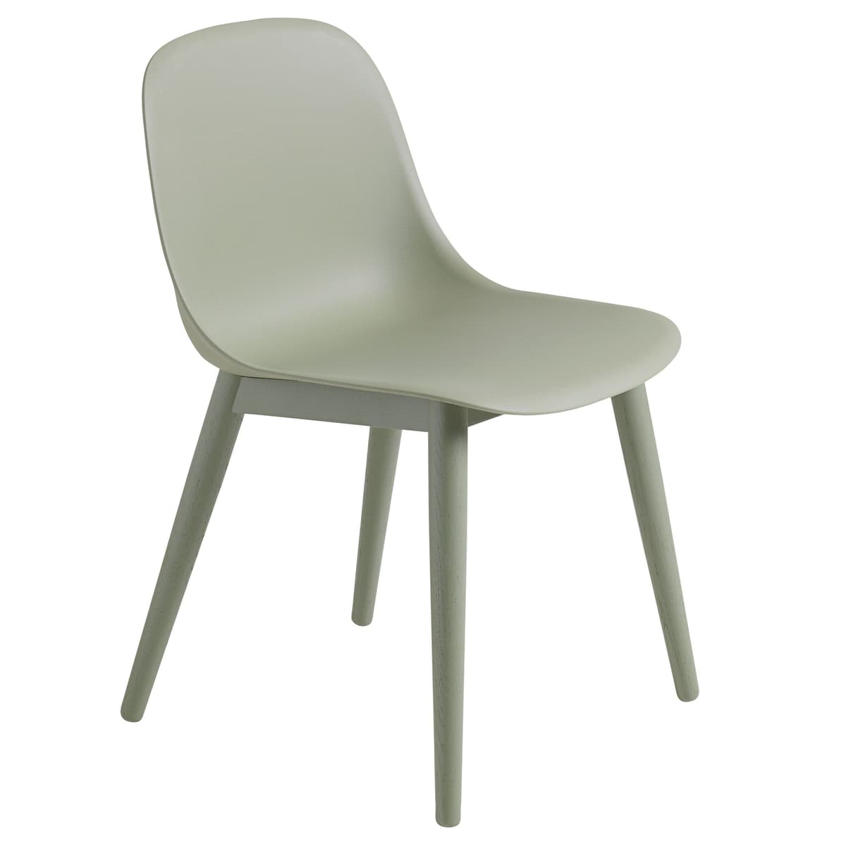 Muuto Fiber Side Wood Stoel Dusty Green