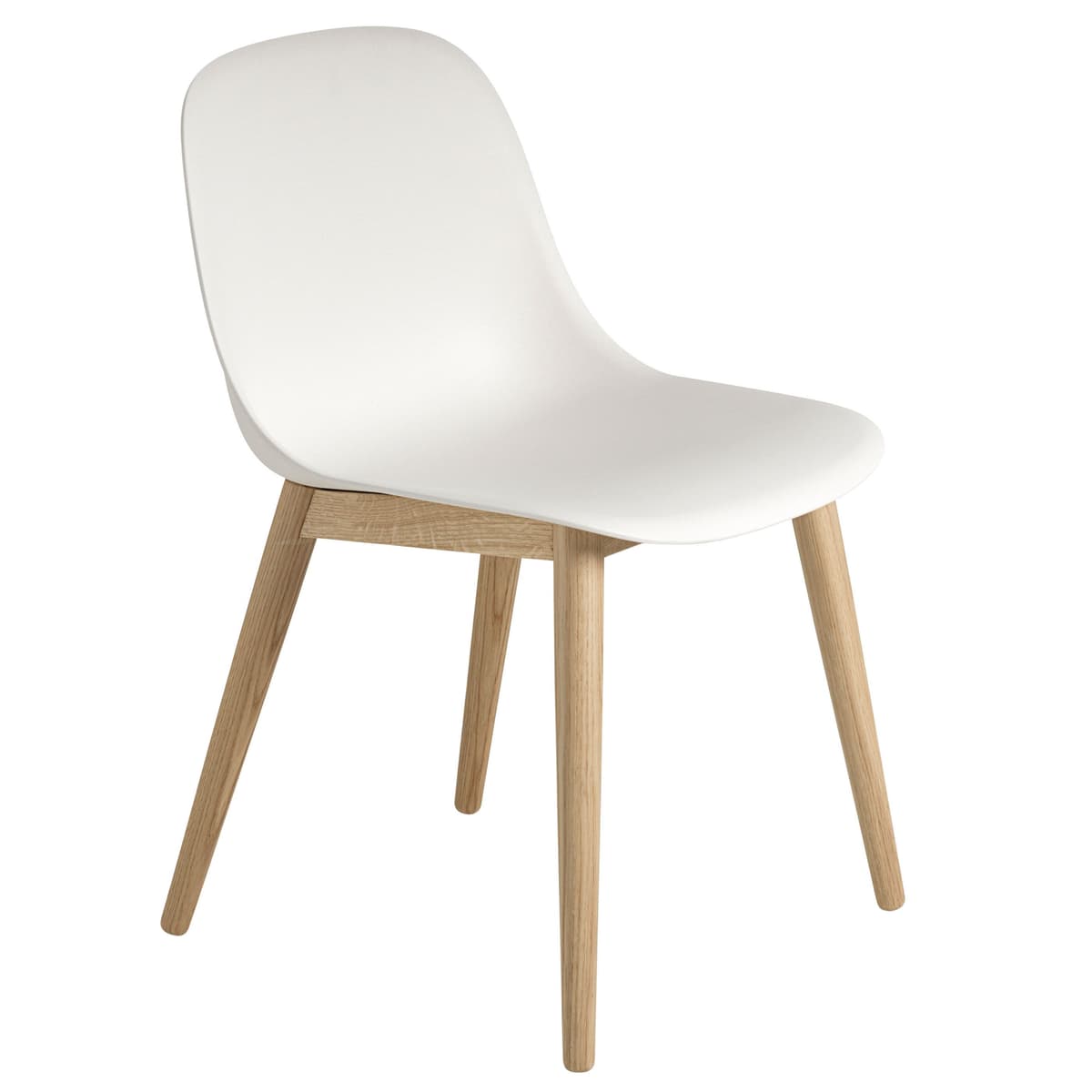 Muuto Fiber Side Wood Stoel Eiken Wit