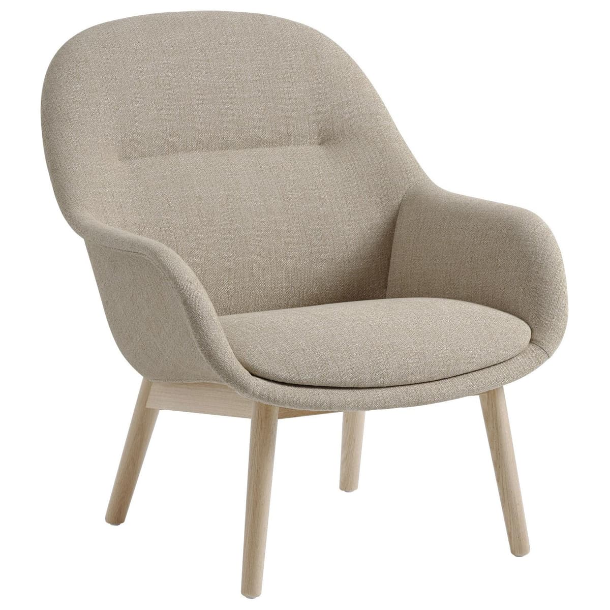 Muuto Fiber Lounge Armchair Wood Ecriture 240 Eiken Onderstel