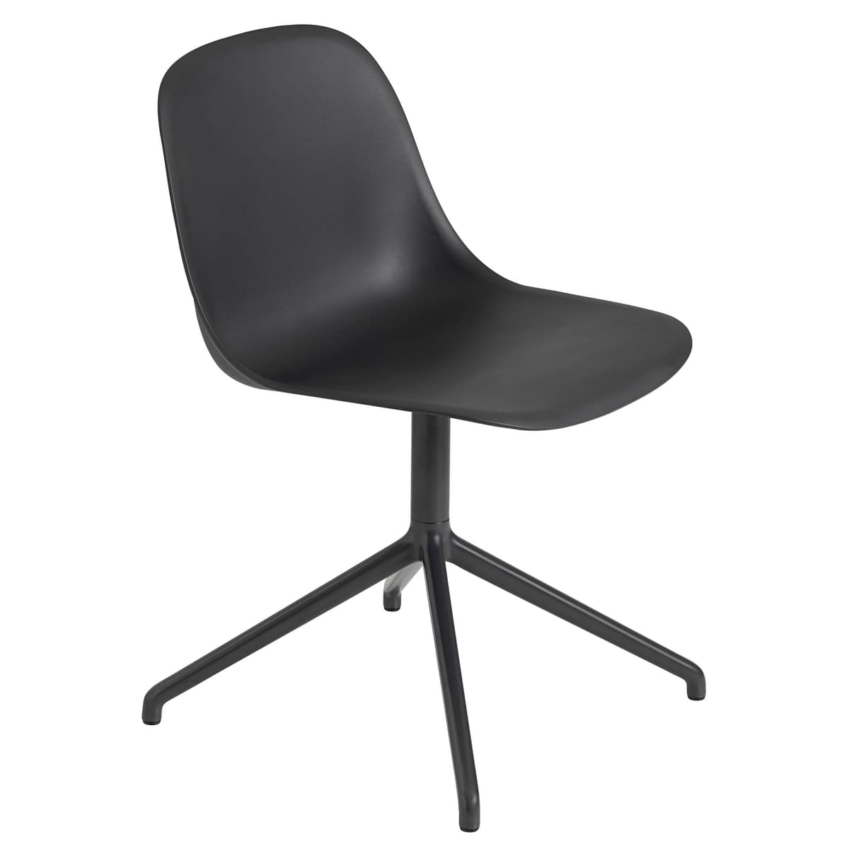 Muuto Fiber Side Swivel Stoel Zwart