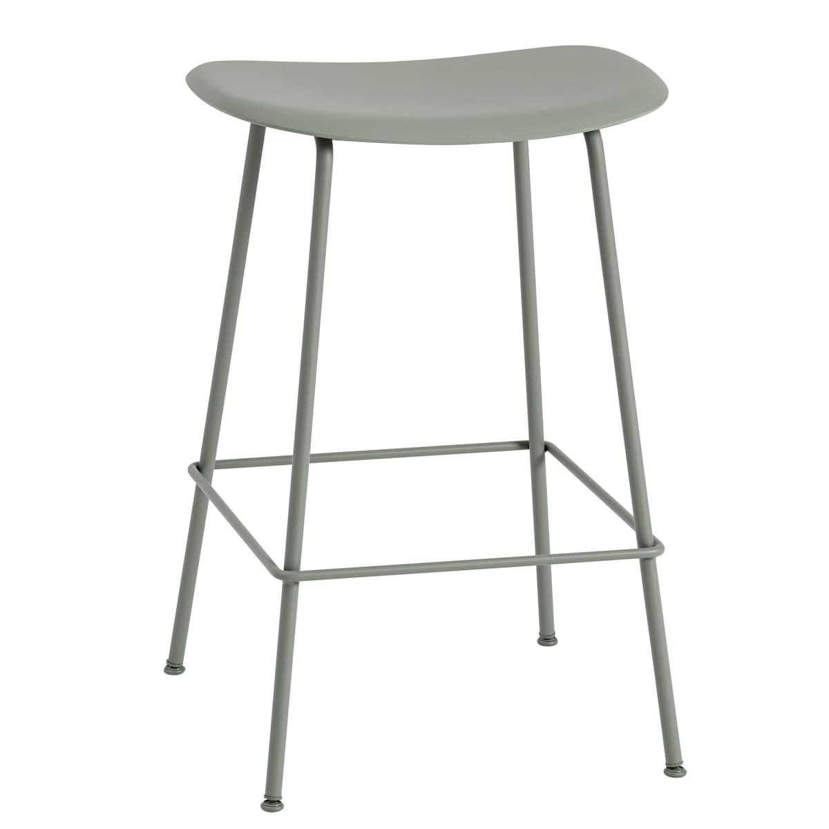 Muuto Fiber Tube Barkruk 65cm Dusty Green