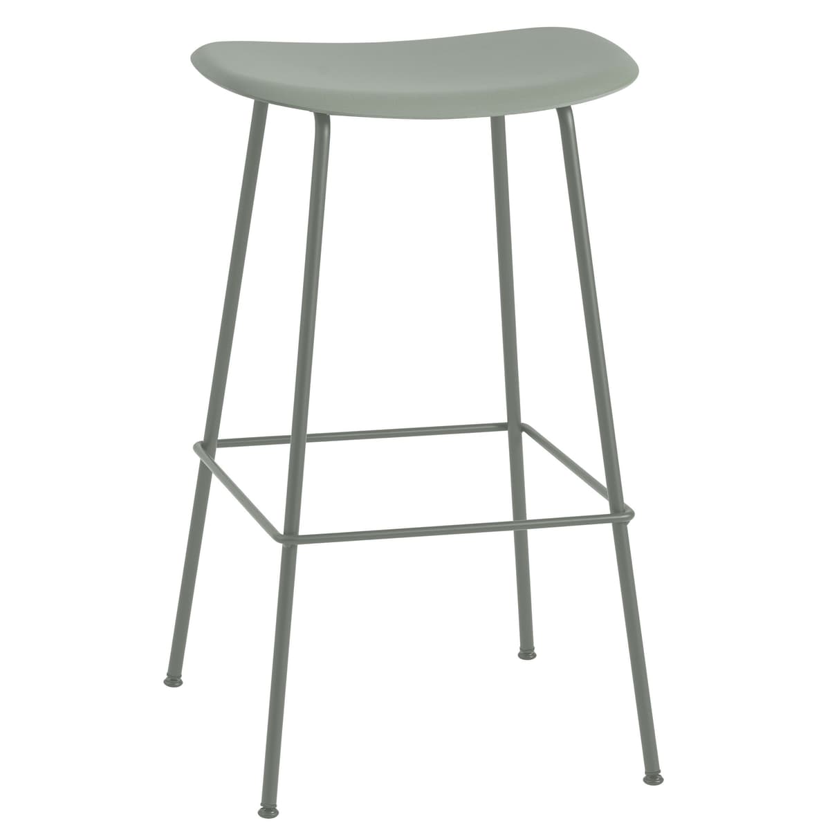 Muuto Fiber Tube Barkruk 75cm Dusty Green