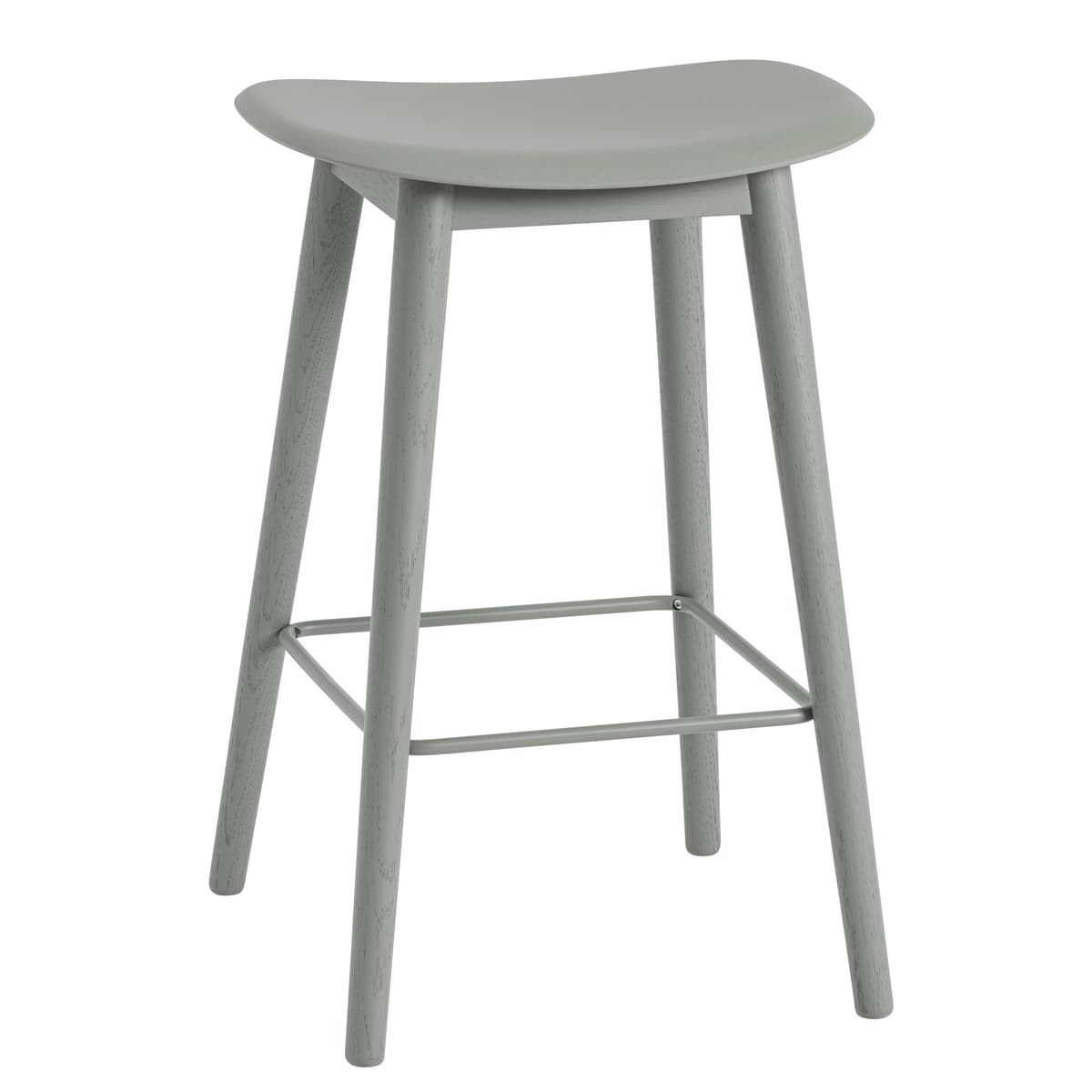 Muuto Fiber Wood Barkruk 65cm Dusty Green