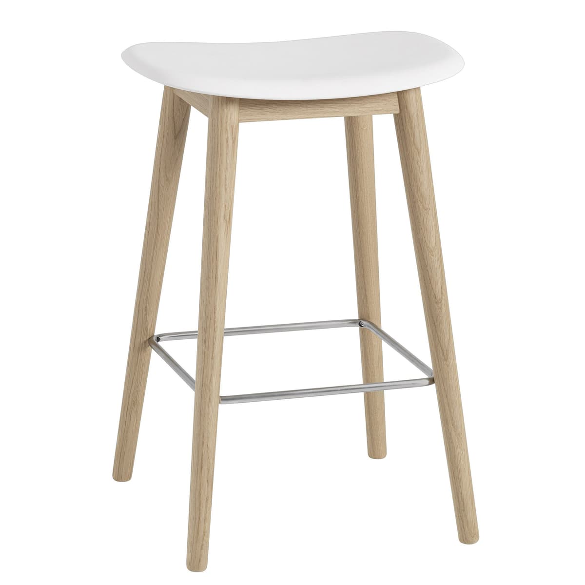 Muuto Fiber Wood Barkruk 65cm Wit