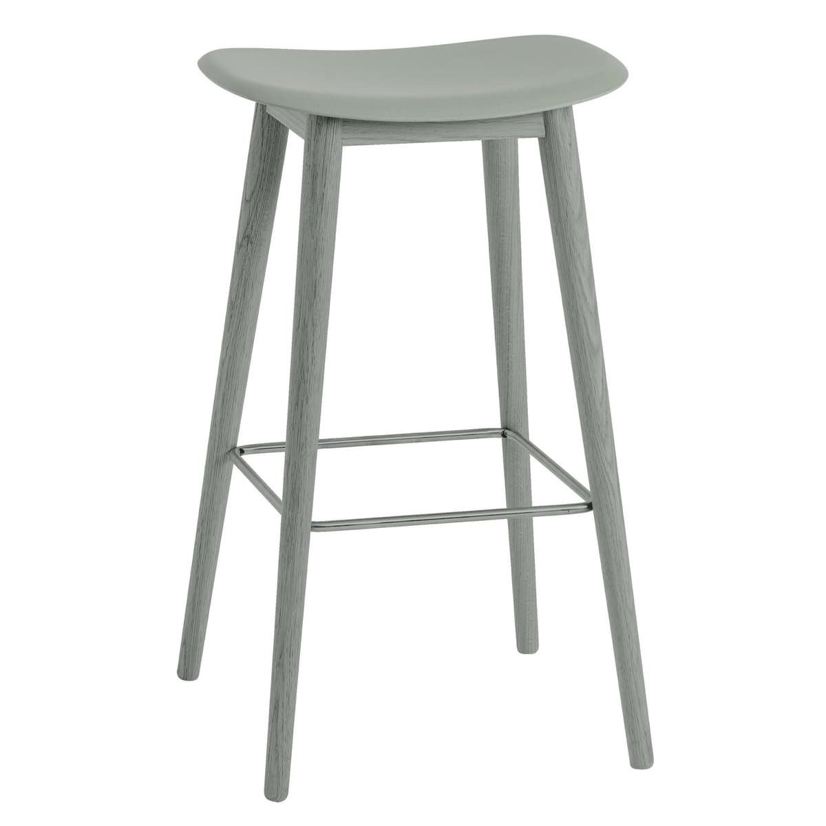 Muuto Fiber Wood Barkruk 75cm Dusty Green