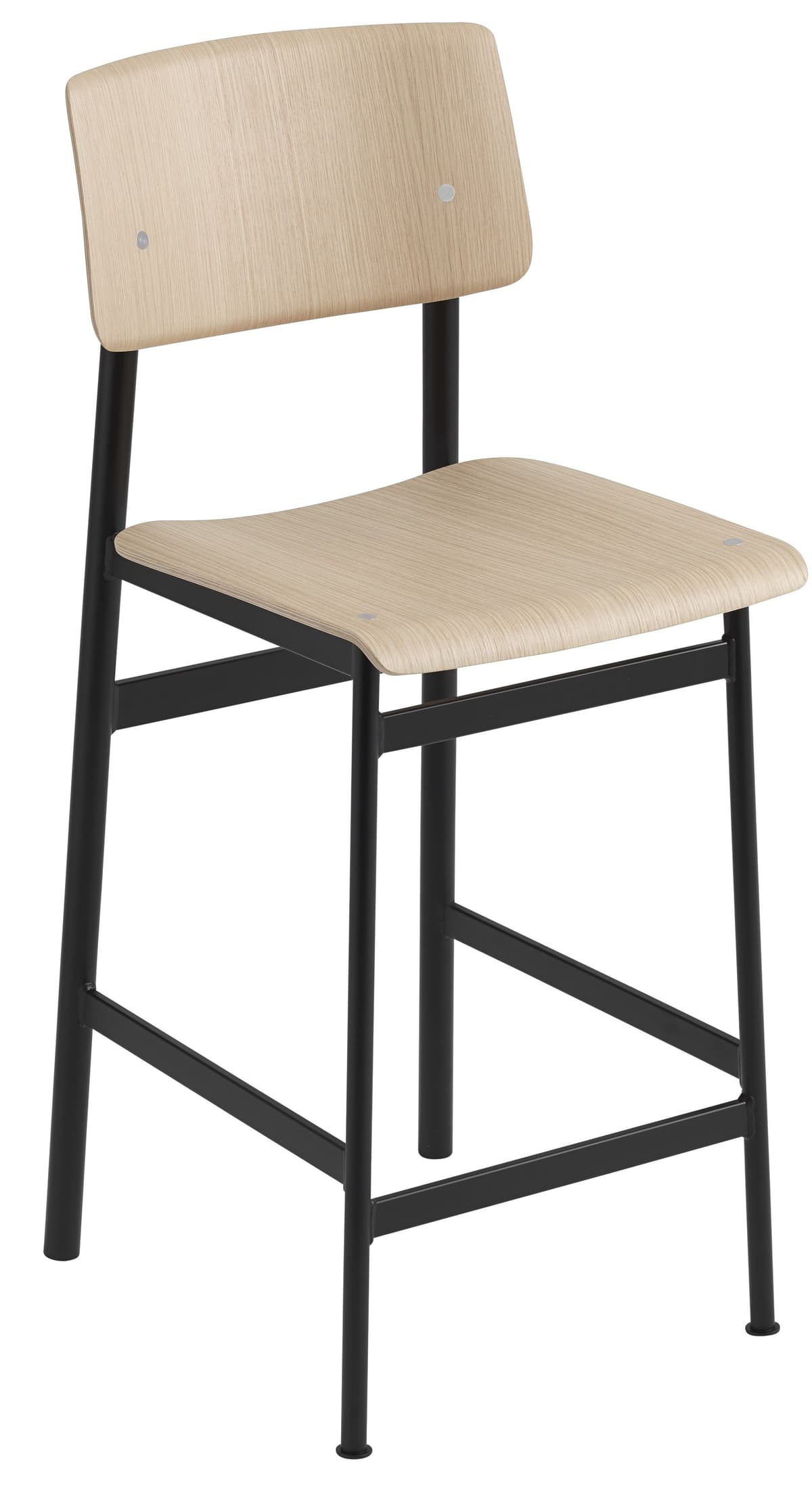 Muuto Loft Barkruk 65cm Zwart/eiken
