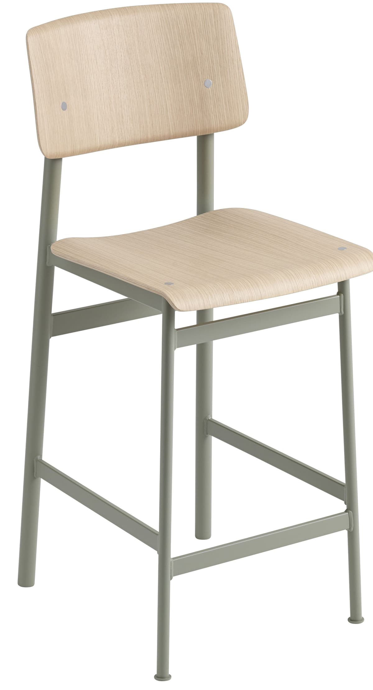Muuto Loft Barkruk 65cm Dusty Green/eiken