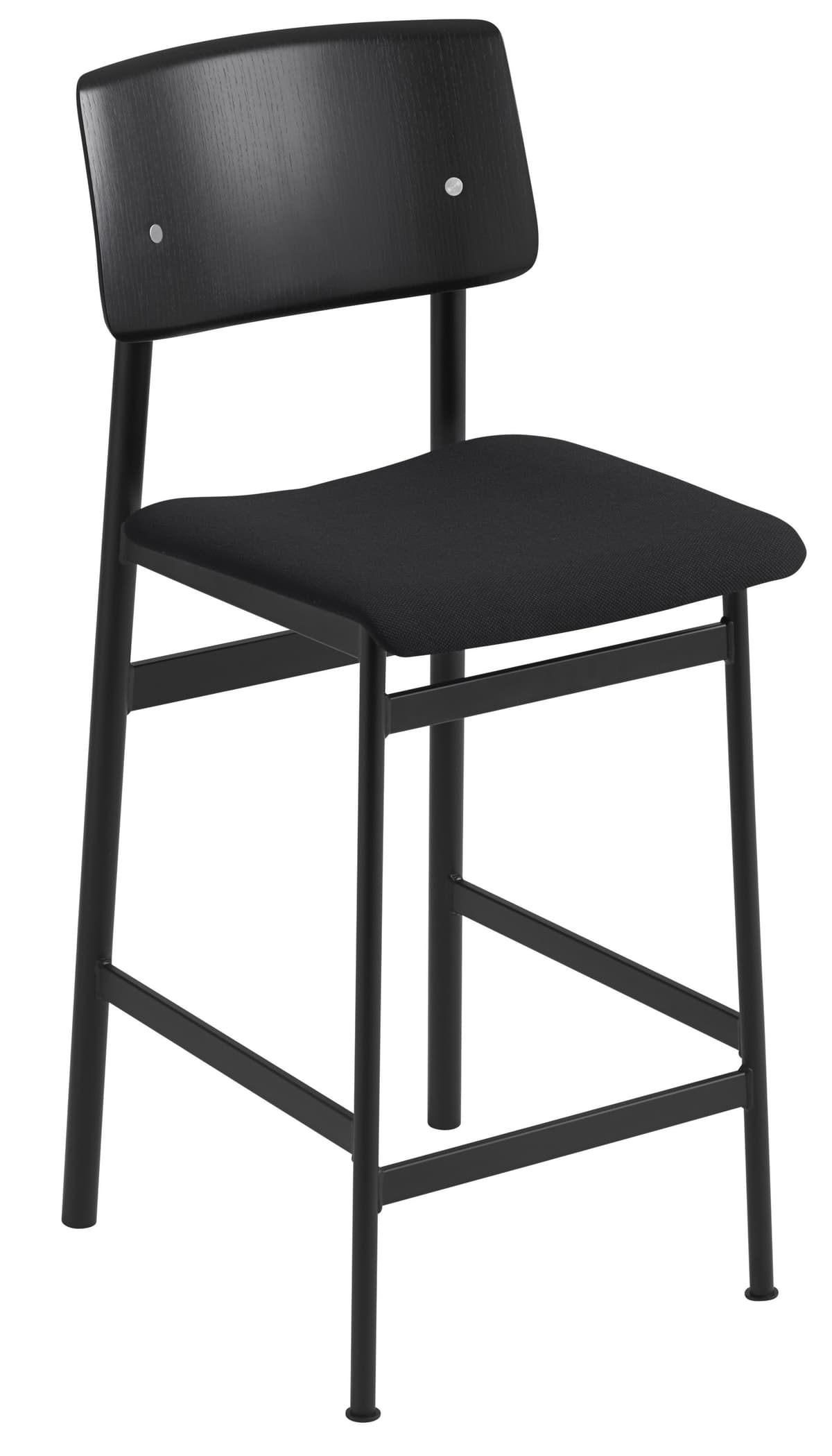 Muuto Loft Gestoffeerde Barkruk 65cm Steelcut 190 Zwart/zwart