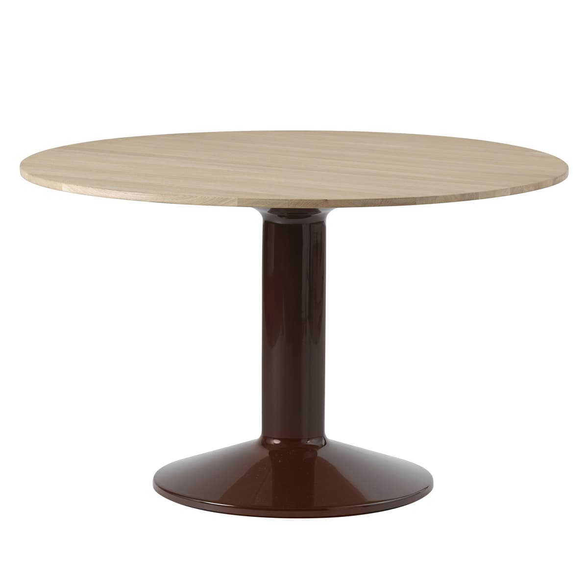 Muuto Midst Eettafel 120 Geolied Eiken Donkerrode Voet