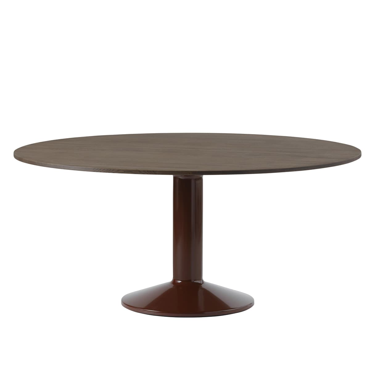Muuto Midst Eettafel 160 Donker Geolied Eiken Donkerrode Voet