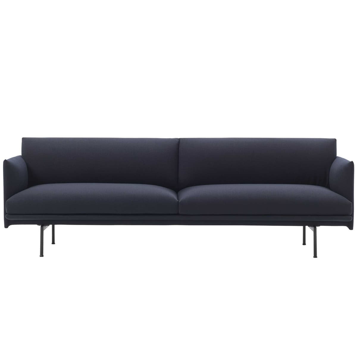 Muuto Outline Bank 3-zits Vidar 554 Onderstel Zwart