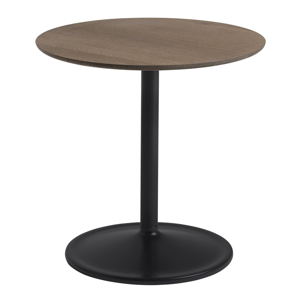 Muuto Soft Bijzettafel 48x48 Zwart Smoked Oak Blad