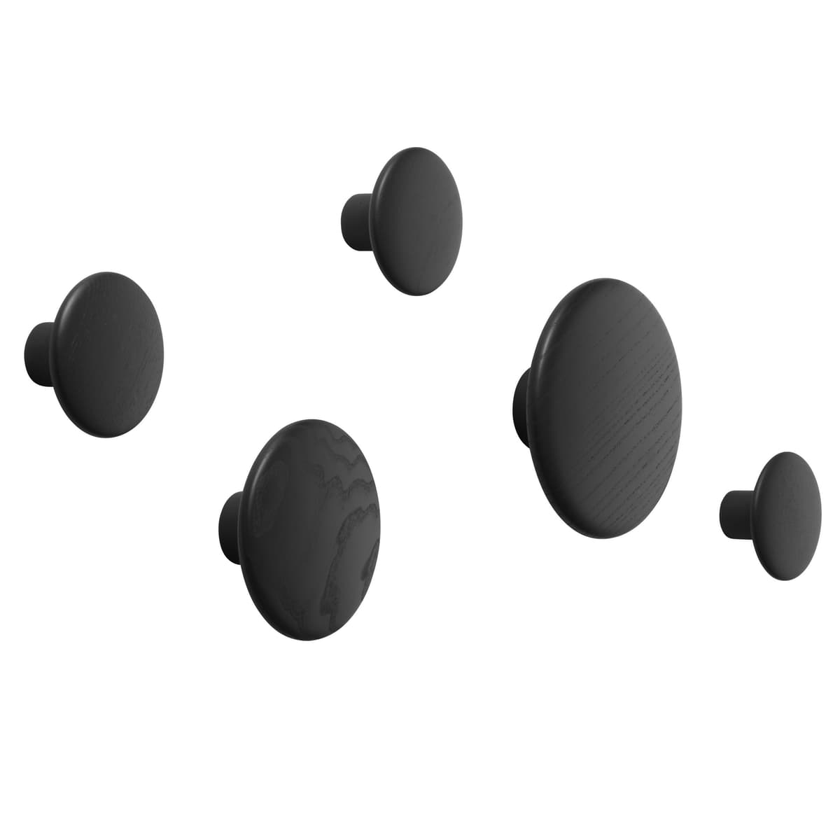 Muuto The Dots Haak 5 Stuks Black