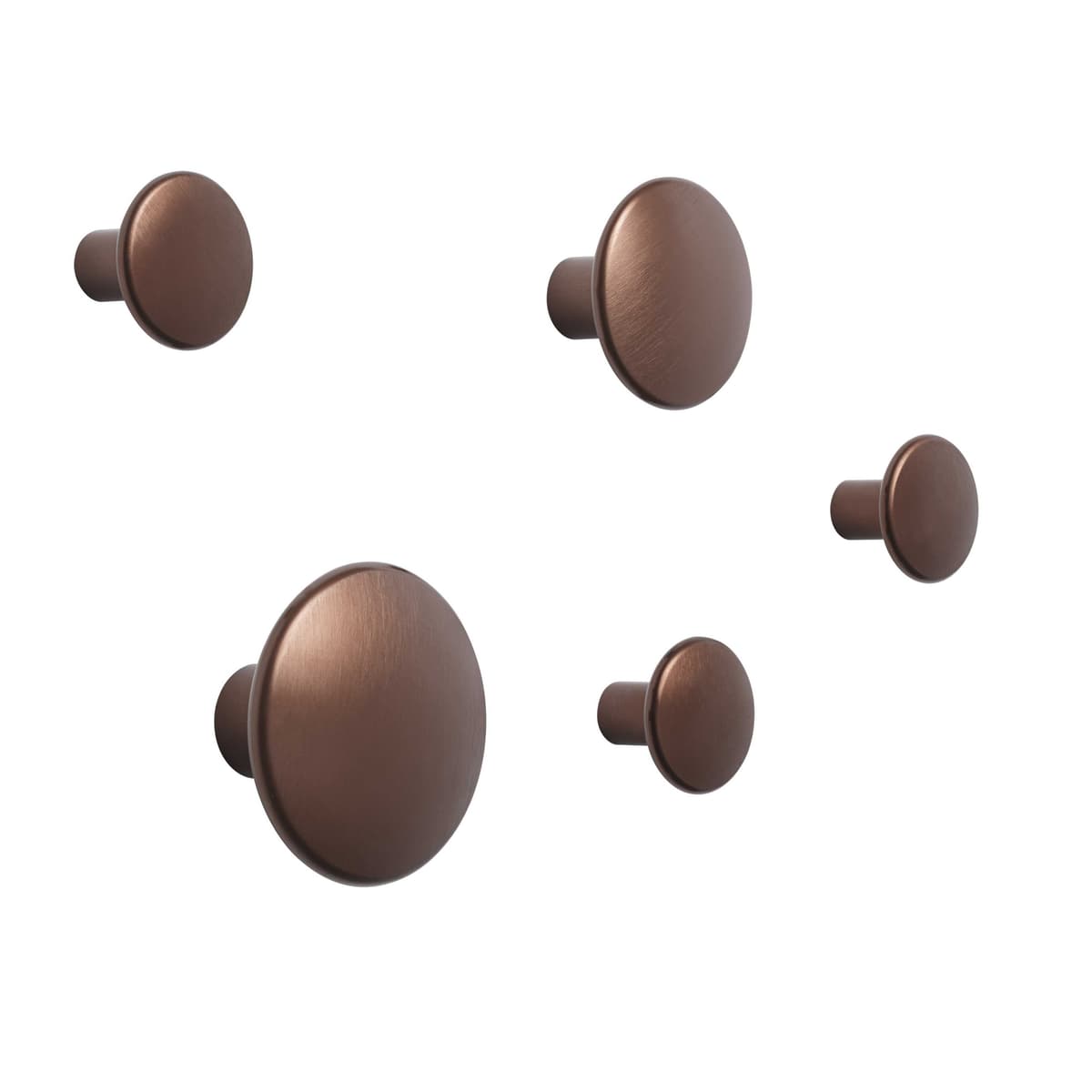 Muuto The Dots Metal Haak Set Van 5 Umber