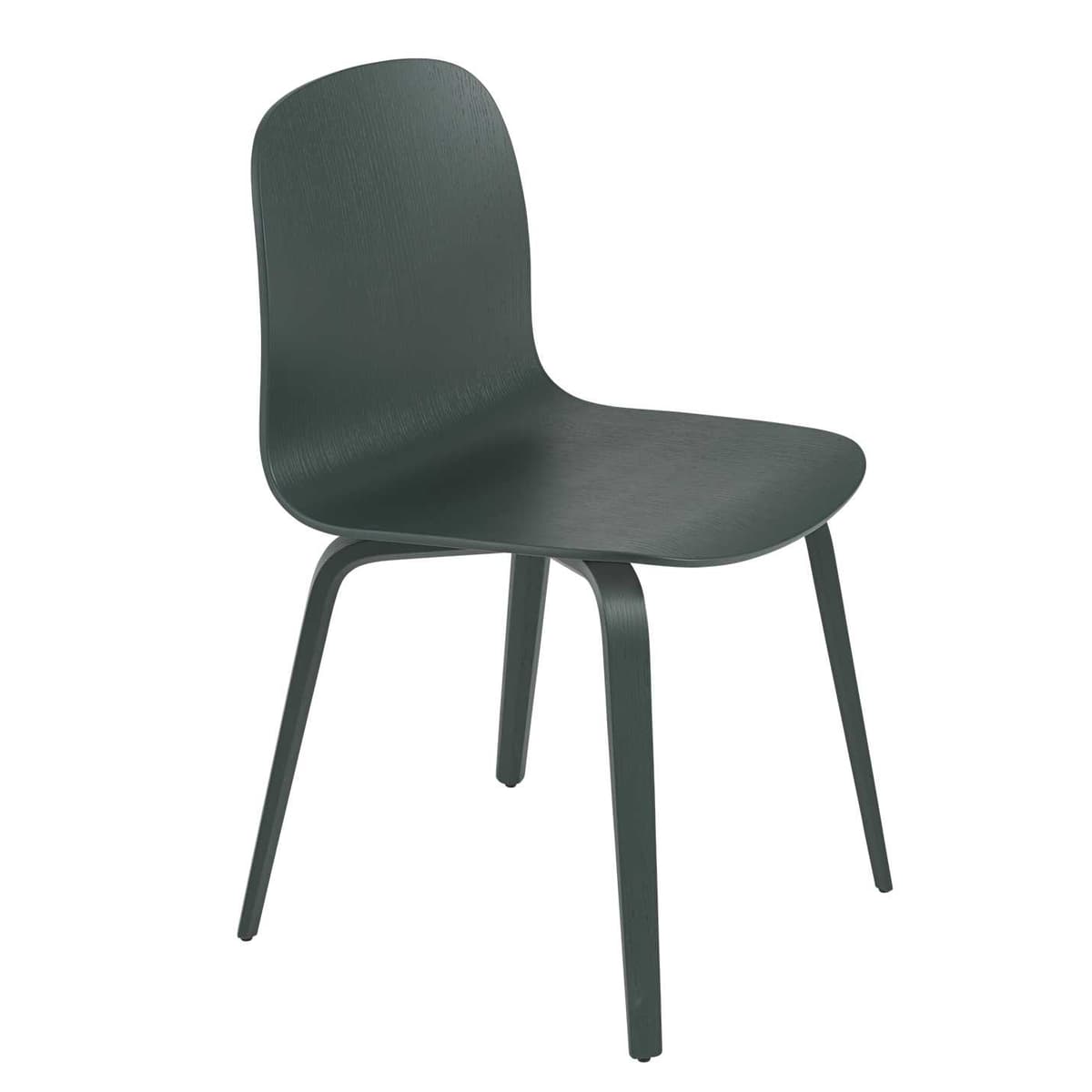 Muuto Visu Wood Stoel Donkergroen