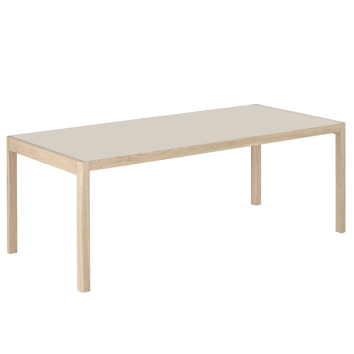 Muuto Workshop Tafel 200x92cm Warm Grey Linoleum/Oak