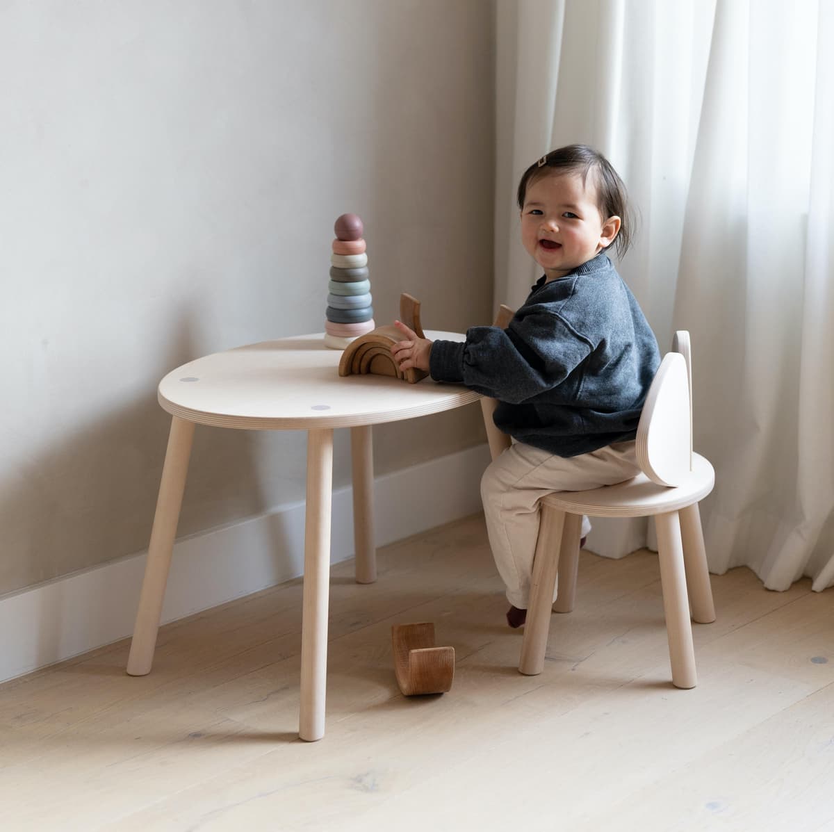 Nofred Mouse Kinderstoel + Kindertafel Set Beige thumbnail 3