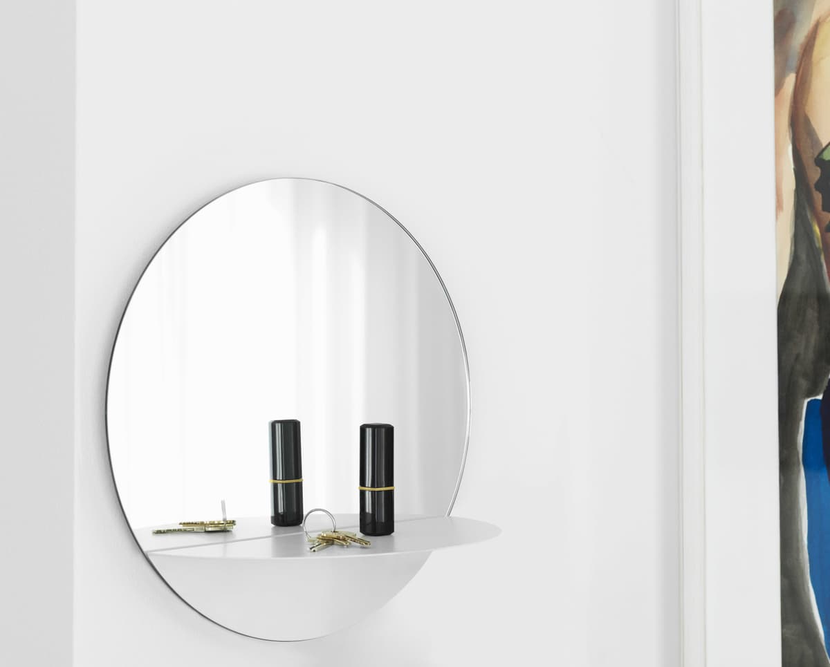 Normann Copenhagen Horizon RoundØ34 Spiegel Met Plankje Grijs thumbnail 3