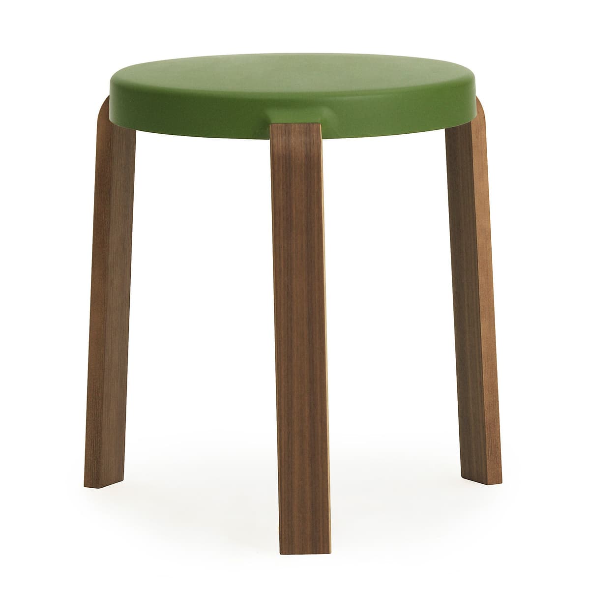 Normann Copenhagen Tap Kruk Met Walnoten Onderstel Olijfgroen