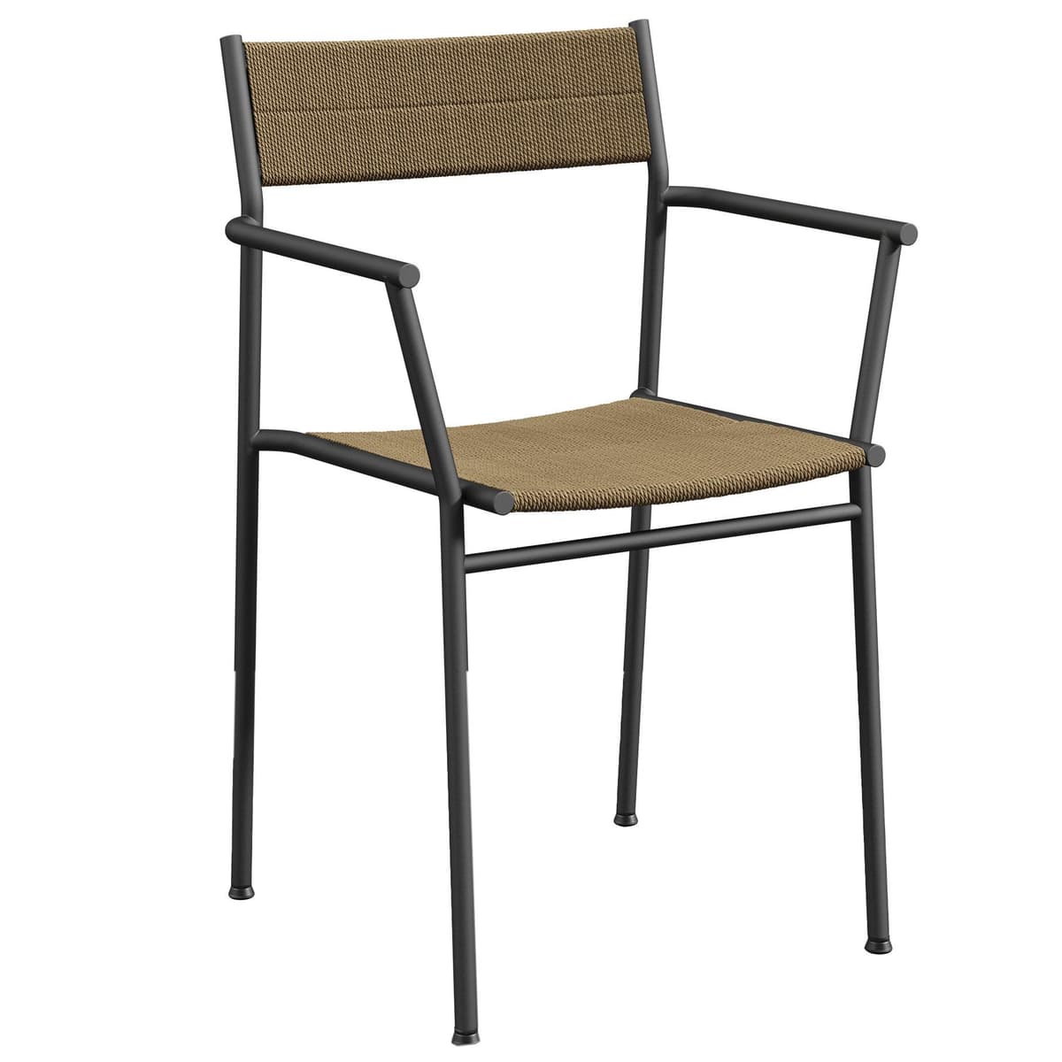 Northern Vev Stoel Met Armleuningen Zwart/bruin Koord