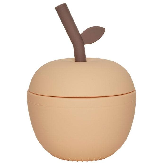 OYOY Apple Drinkfles Siliconen Peach