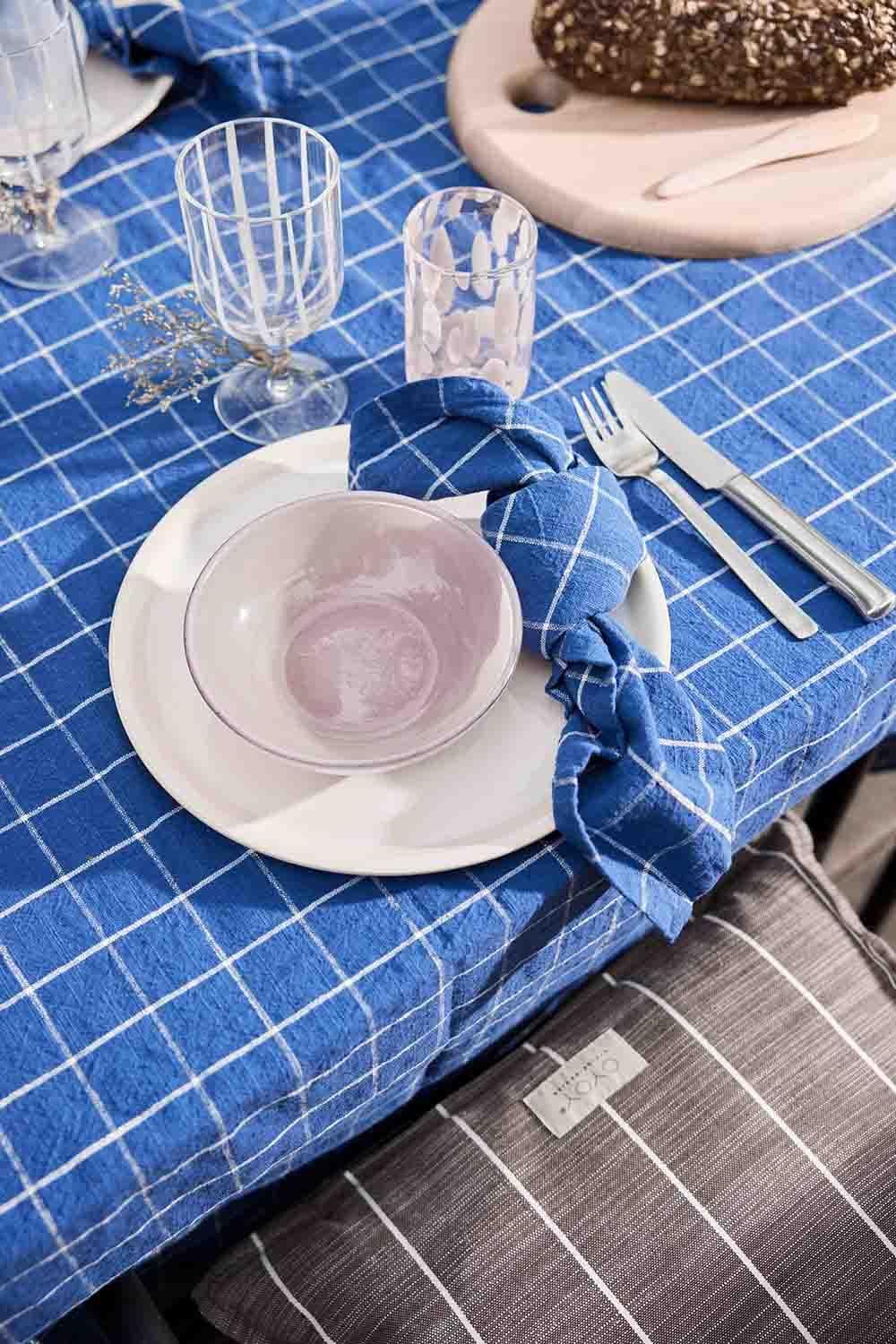 OYOY Grid Tafellaken 200x140 Dark Blue thumbnail 3