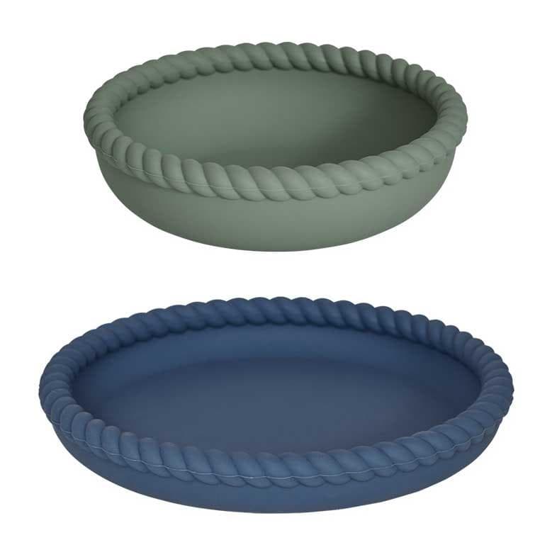 OYOY Mellow Bord Serviesset Van 2 Blue,Olive