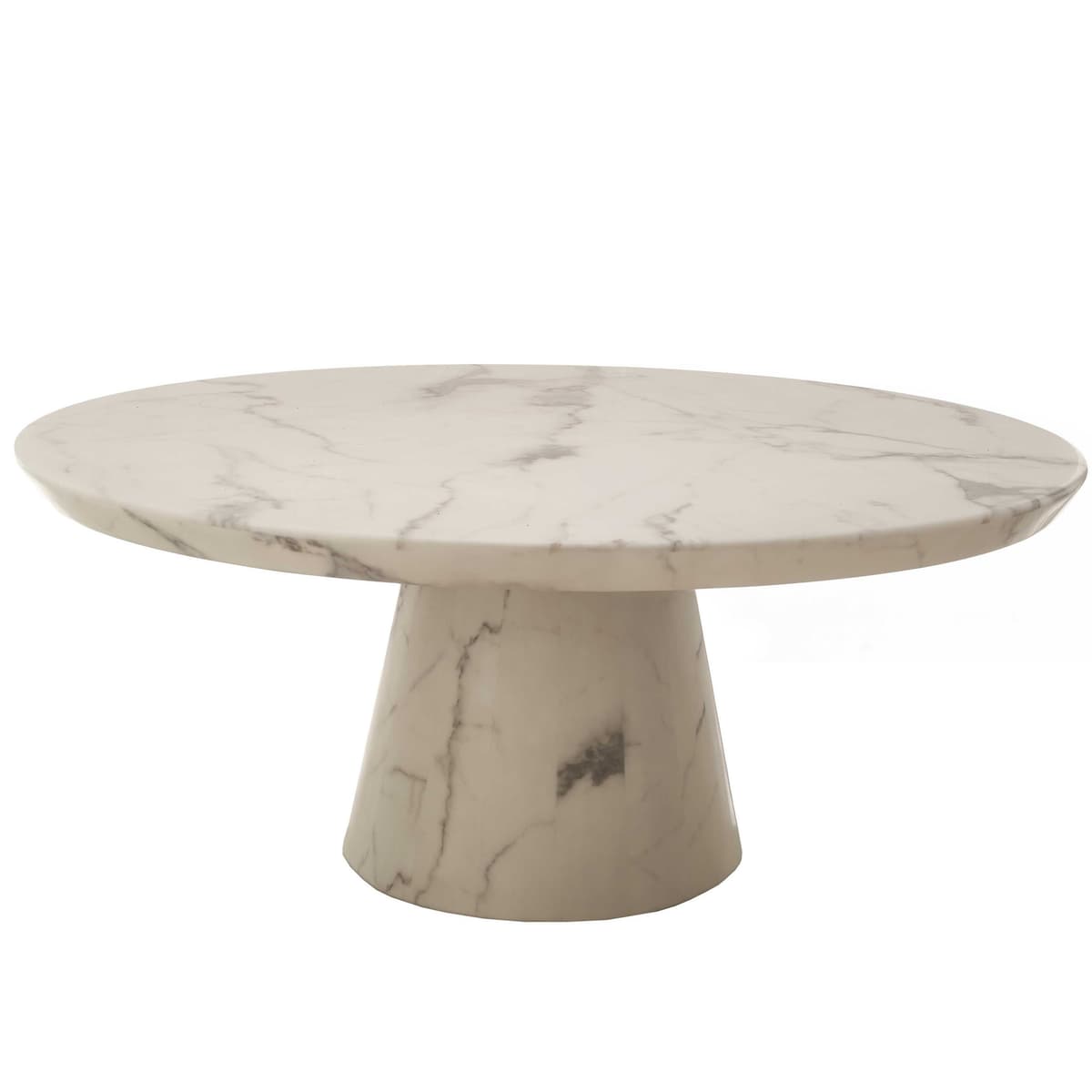 POLSPOTTEN Disc Marble Look Salontafel Wit
