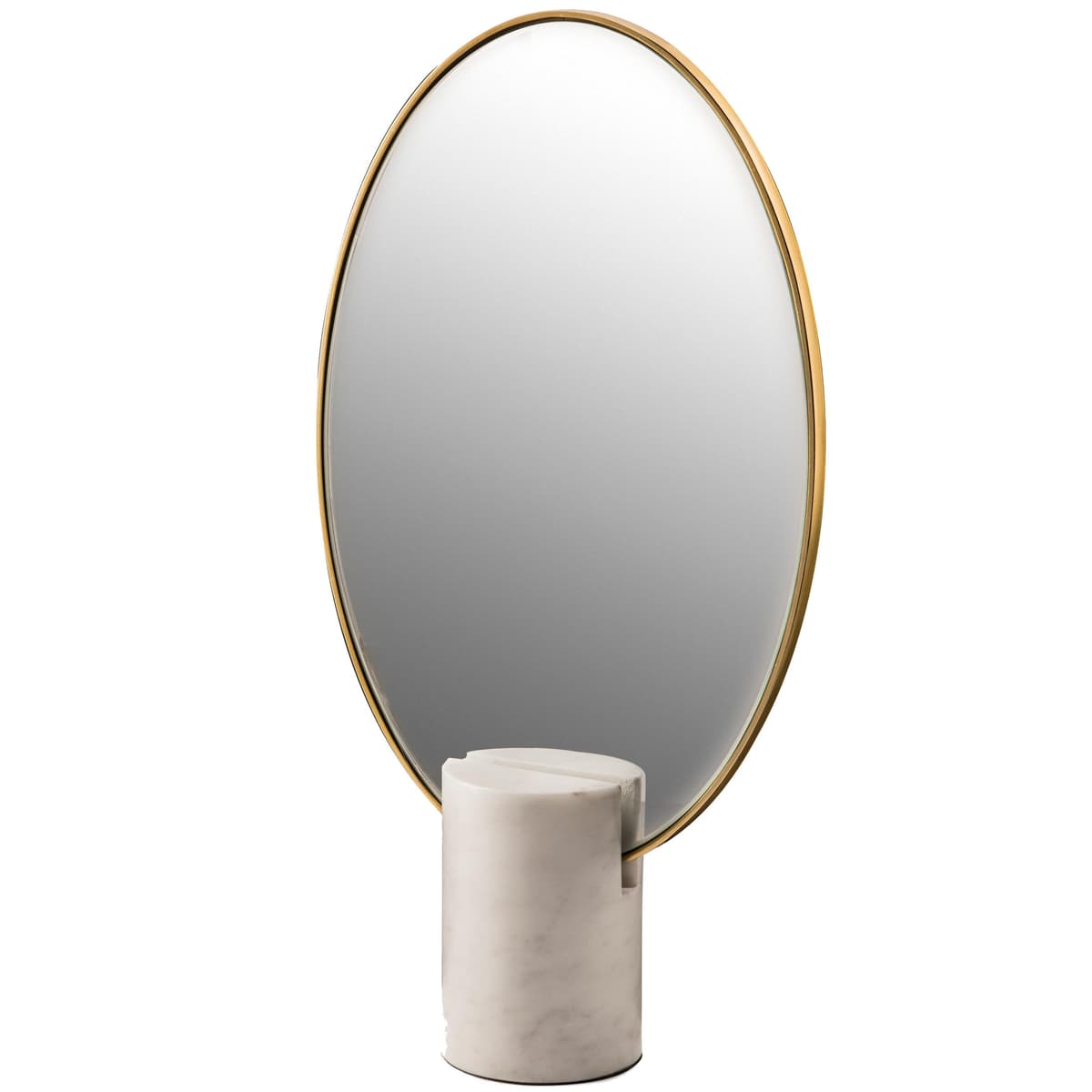 POLSPOTTEN Mirror Oval Marble White Tafelspiegel