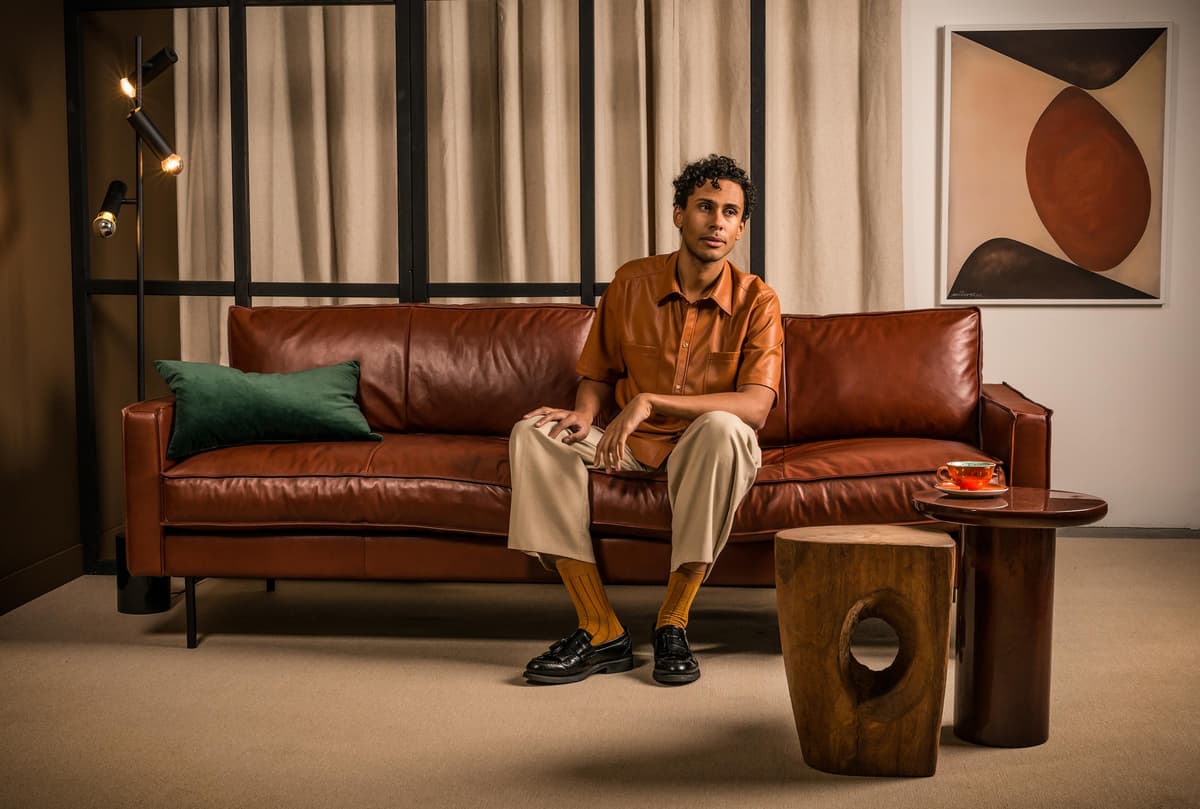 POLSPOTTEN Mob Bijzettafel Marmer Look Bruin thumbnail 3